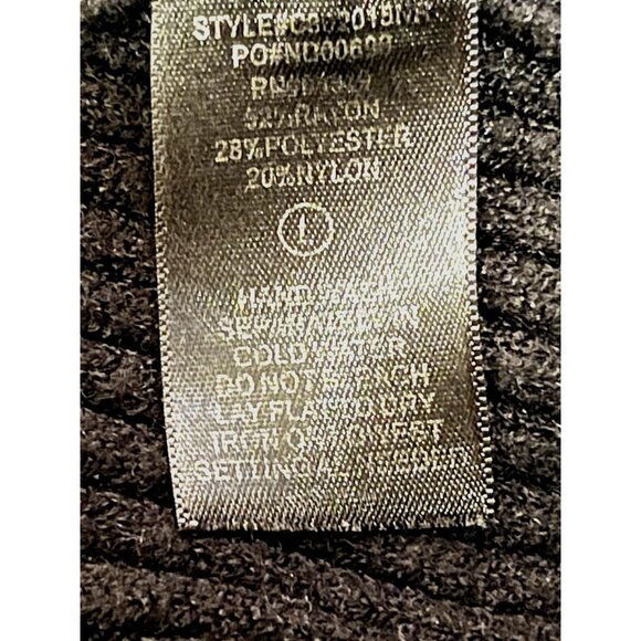 Devotion By Cyrus Women's Black Sweater L -Dolman Sleeves  V-neck Ribbed Goth - Picture 11 of 16